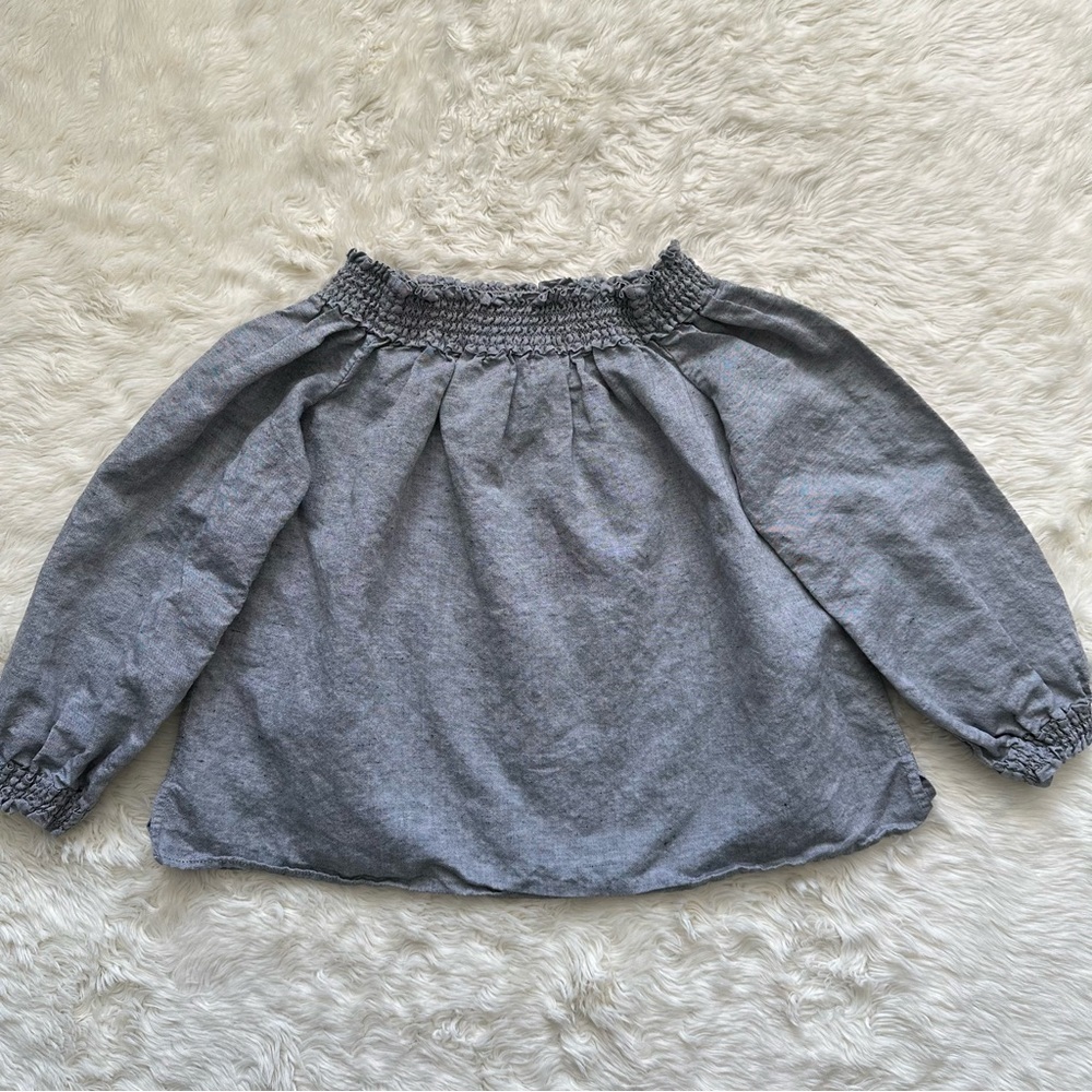 Rag & Bone Blouse Drew Off The Shoulder Top Cotton Linen Blend XS